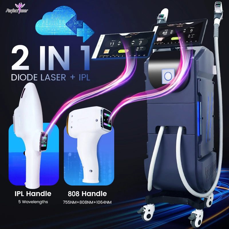 FDA 808nm Titanium Diode Laser Hair Removal IPL Opt Elight RF Skin Care Tightening Rejuvenation Photo Rejuvenation Beauty Equipment Ice Laser Machine